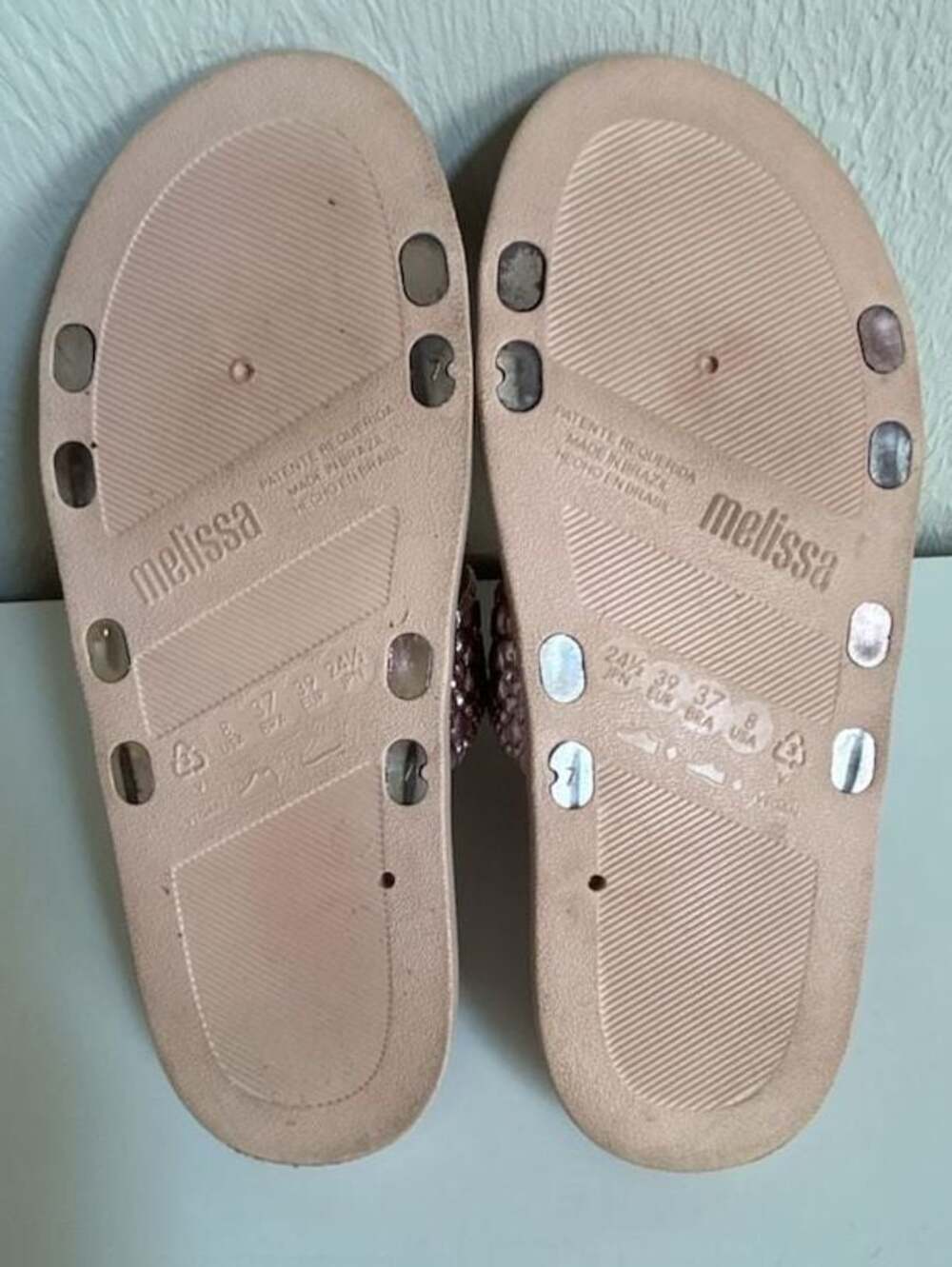 Melissa Lust Studded Double Buckle Slide Sandals in Pink size 8 - Picture 7 of 7